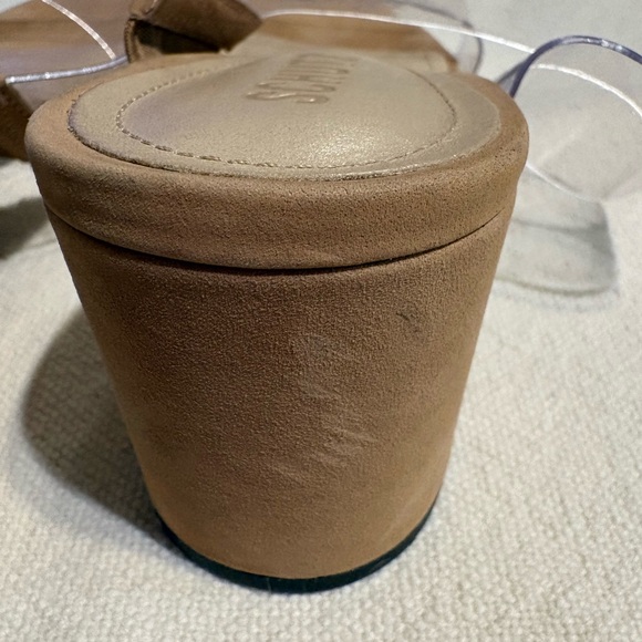 Schutz Victorie Vinyl Block Heels Slide Sandals - Picture 12 of 16